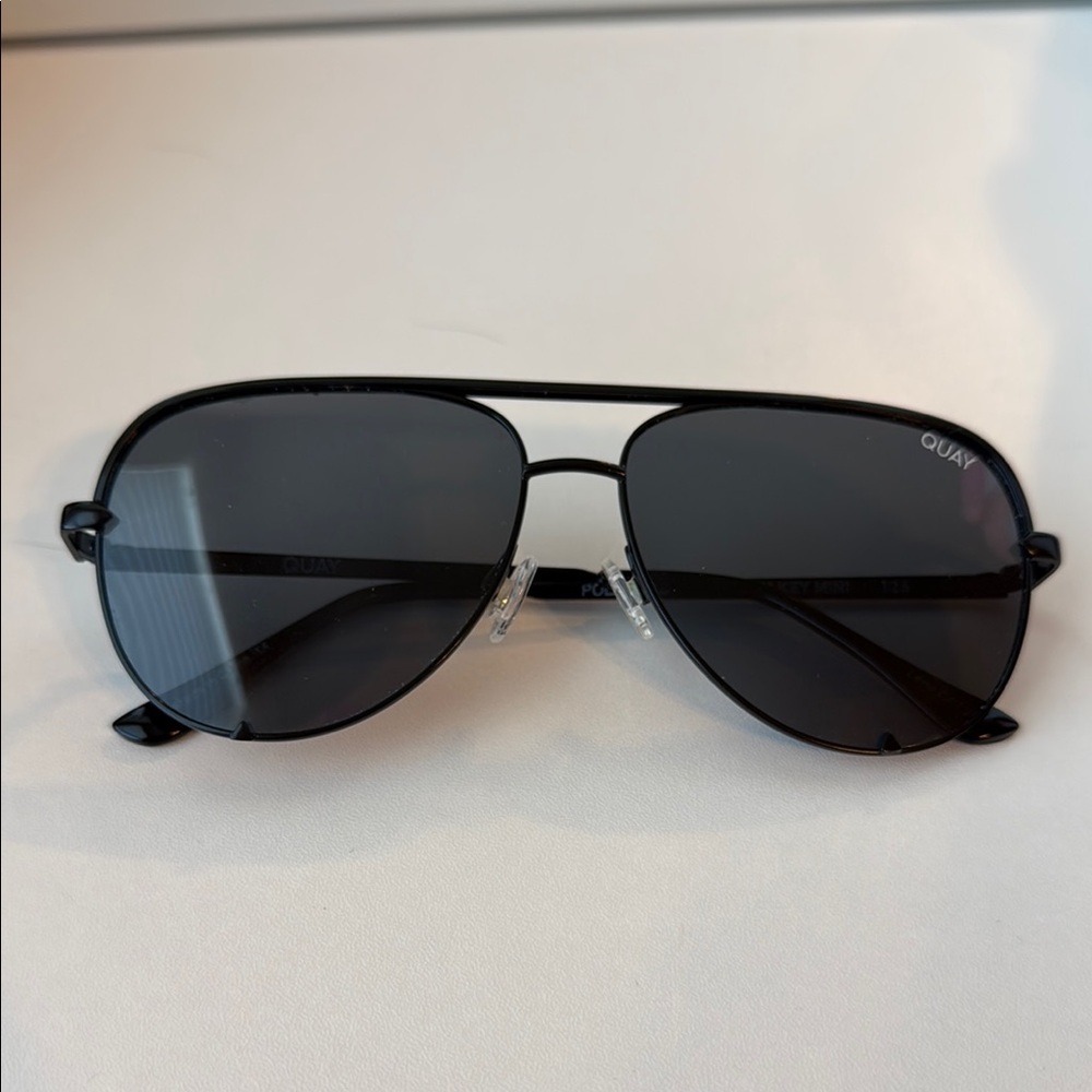 Quay Black Aviator Sunglasses